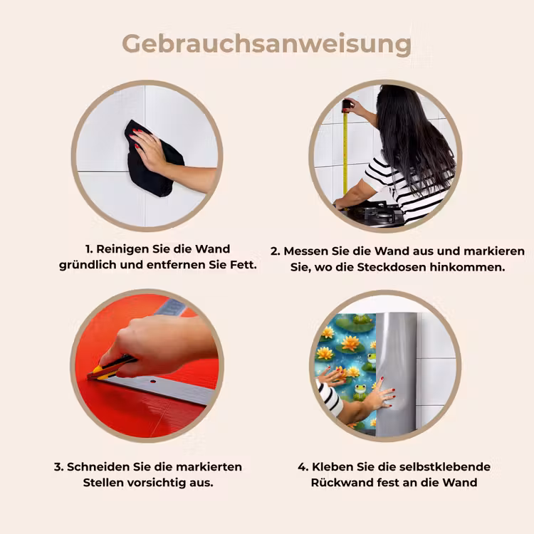Kikker - Lelies - Groen keuken achterwand 2 middel 871 -gebruiksaanwijzing_DE