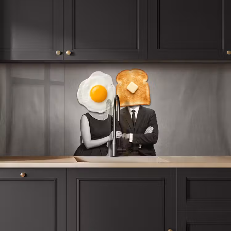 Ontbijt - Koppel - Ei - Brood keuken achterwand 2 middel -sfeer1
