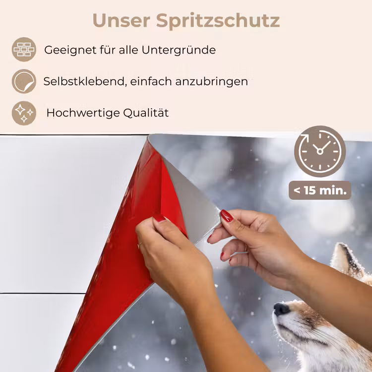 Vos - Sneeuwval - Portret - Winter - Sfeervol keuken achterwand spatscherm klein -spatscherm_DE