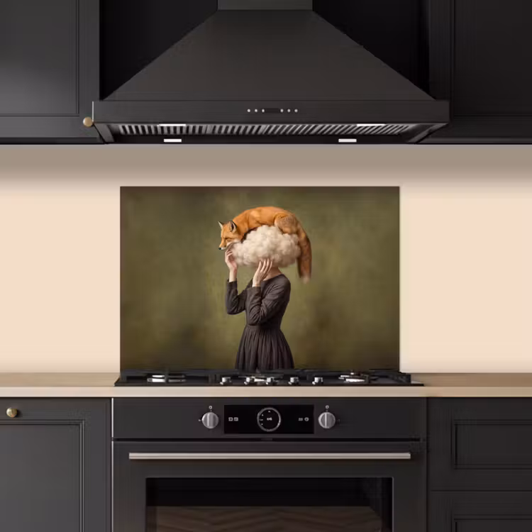 Vos - Surrealistisch - Groen keuken achterwand spatscherm klein -sfeer1