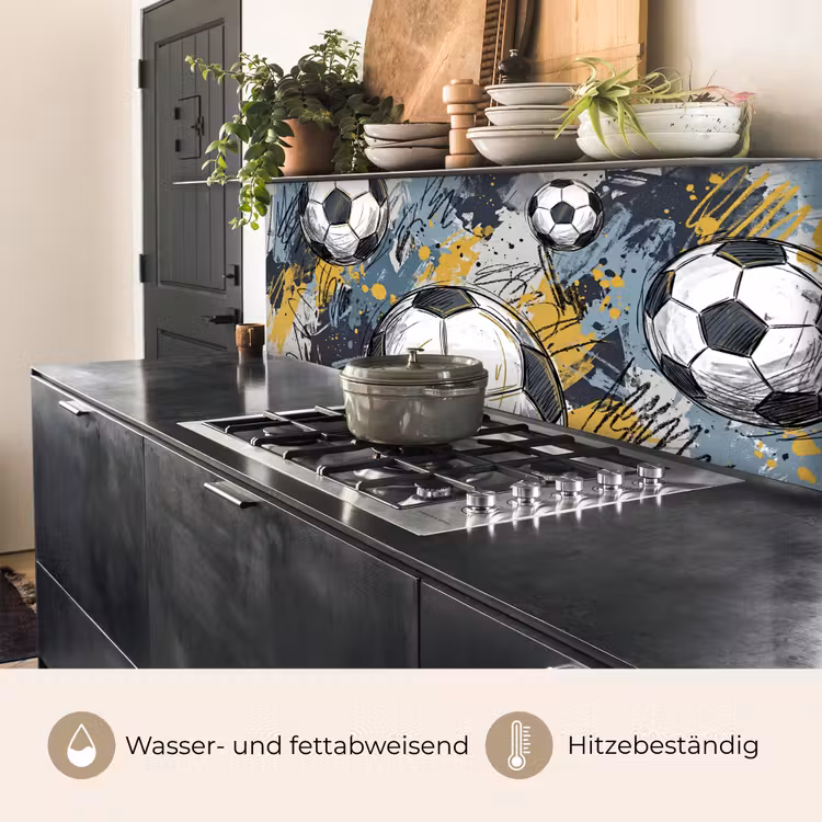 Voetbal - Abstract - Sport - Kleurrijk keuken achterwand 2 middel -usp_DE