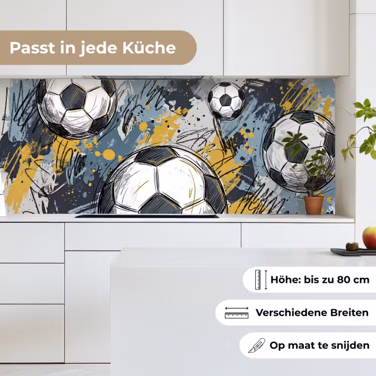 Voetbal - Abstract - Sport - Kleurrijk keuken achterwand 2 middel -sfeer4_DE