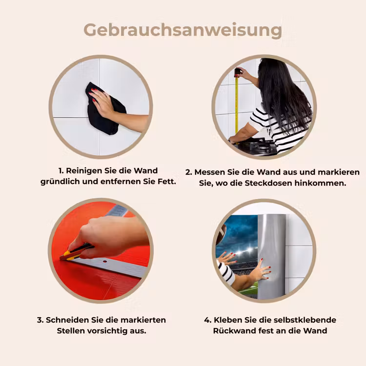 Football - Bal - Stadion - Sport keuken achterwand 2 middel -gebruiksaanwijzing_DE