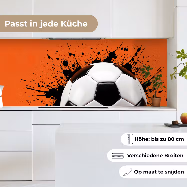 Voetbal - Verf - Sport - Oranje keuken achterwand 2 middel -sfeer4_DE