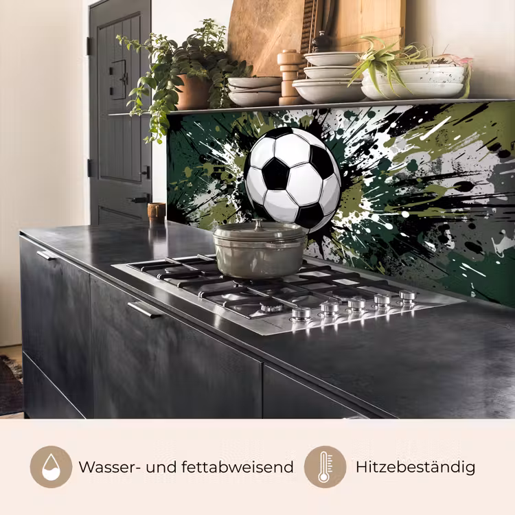 Voetbal - Verf - Spetters - Groen keuken achterwand 2 middel -usp_DE
