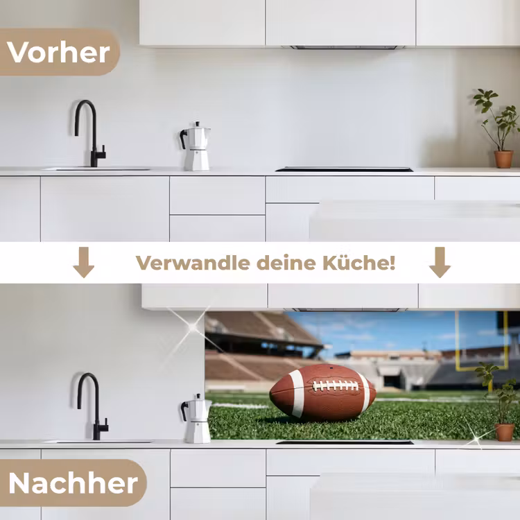 Football - Veld - Stadion - Sport keuken achterwand 2 middel -voor-na_DE