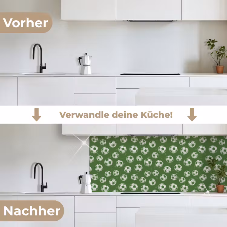 Voetbal - Sport - Groen keuken achterwand 2 middel 871 -voor-na_DE
