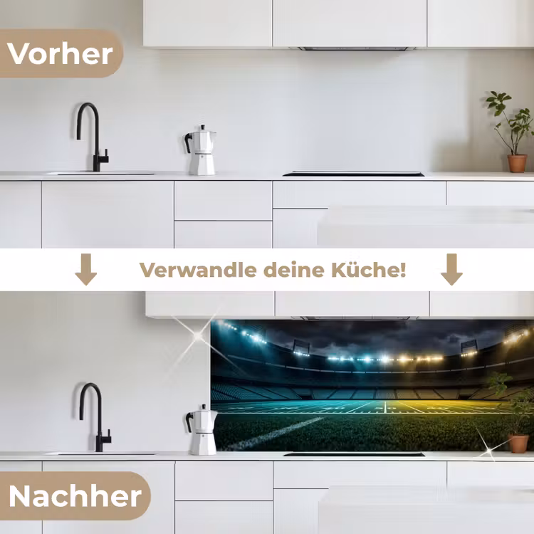 Voetbal - Stadion - Nacht - Modern keuken achterwand 2 middel -voor-na_DE