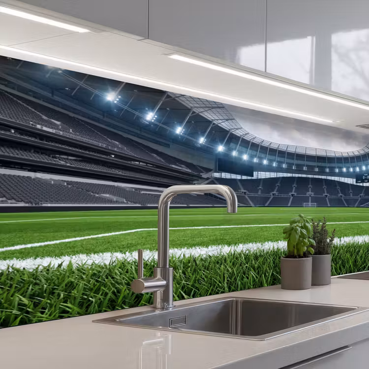 Voetbal - Stadion - Sport - Groen keuken achterwand 2 middel -3d_schuin