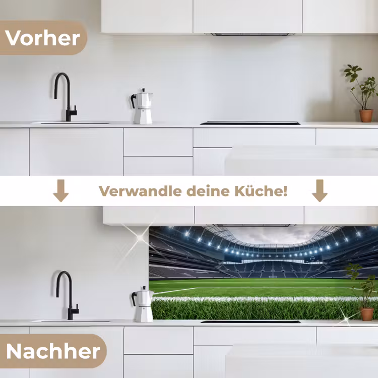 Voetbal - Stadion - Sport - Groen keuken achterwand 2 middel -voor-na_DE