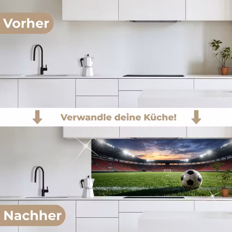 Voetbal - Stadion - Sport - Groen keuken achterwand 2 middel -voor-na_DE