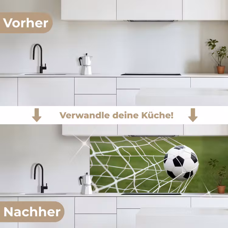 Voetbal - Goal - Net - Sport keuken achterwand 2 middel -voor-na_DE