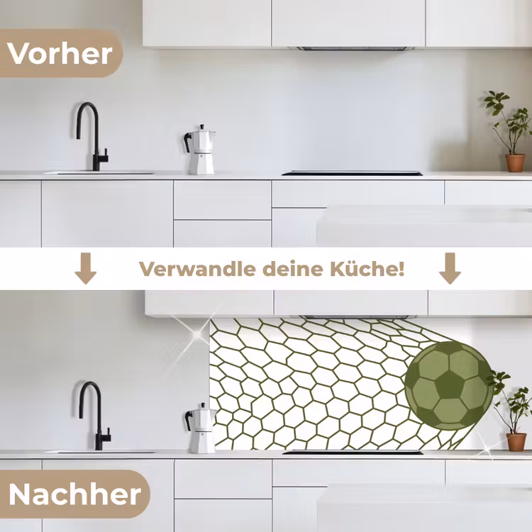 Voetbal - Goal - Sport - Groen keuken achterwand 2 middel -voor-na_DE