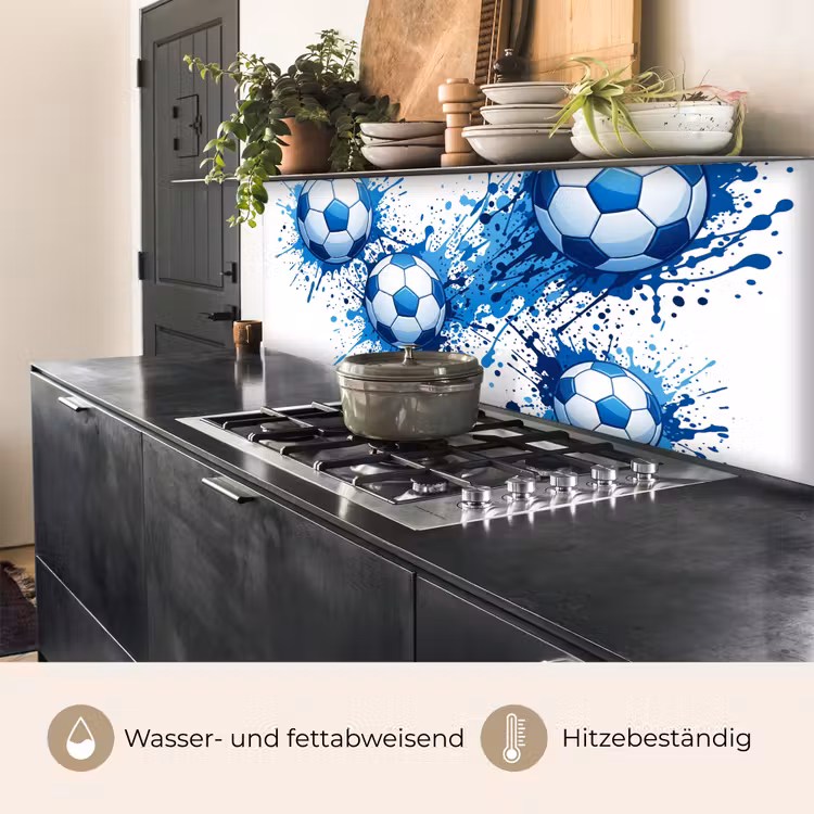 Voetballen - Verf - Sport - Blauw keuken achterwand 2 middel -usp_DE