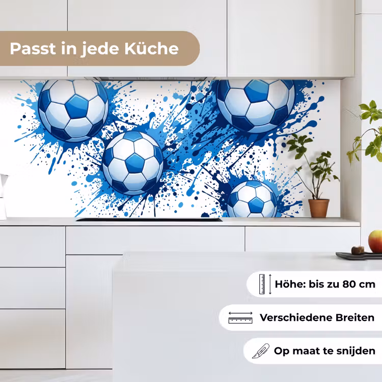 Voetballen - Verf - Sport - Blauw keuken achterwand 2 middel -sfeer4_DE