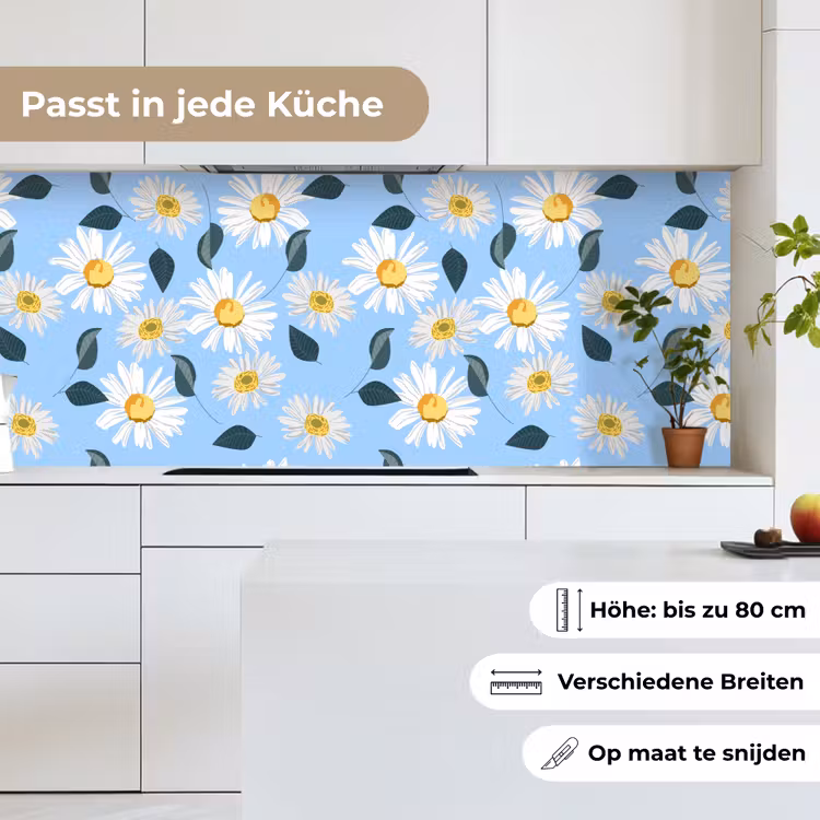 Madeliefjes - Blauw - Patroon keuken achterwand 2 middel 871 -sfeer4_DE