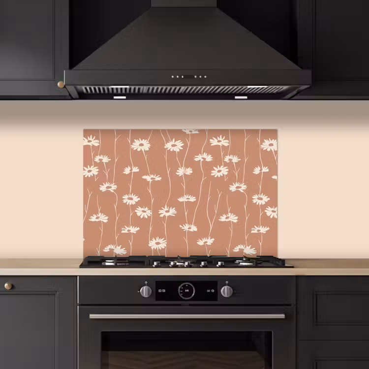 Madeliefjes - Subtiel - Terracotta keuken achterwand spatscherm klein 900 -sfeer1