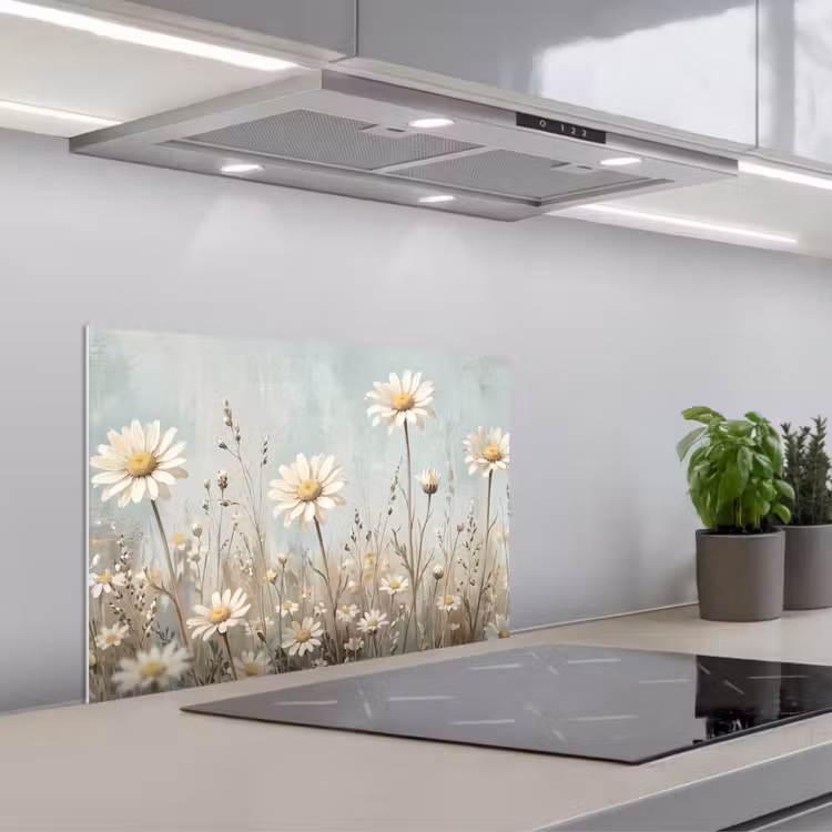 Madelief - Illustratie - Wit keuken achterwand spatscherm klein -3d_schuin