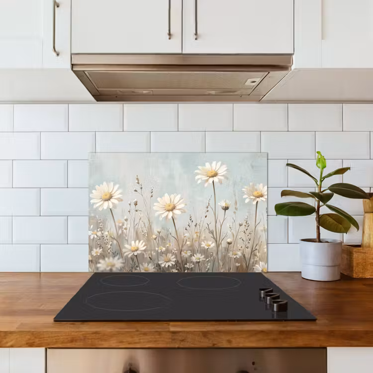 Madelief - Illustratie - Wit keuken achterwand spatscherm klein -sfeer2