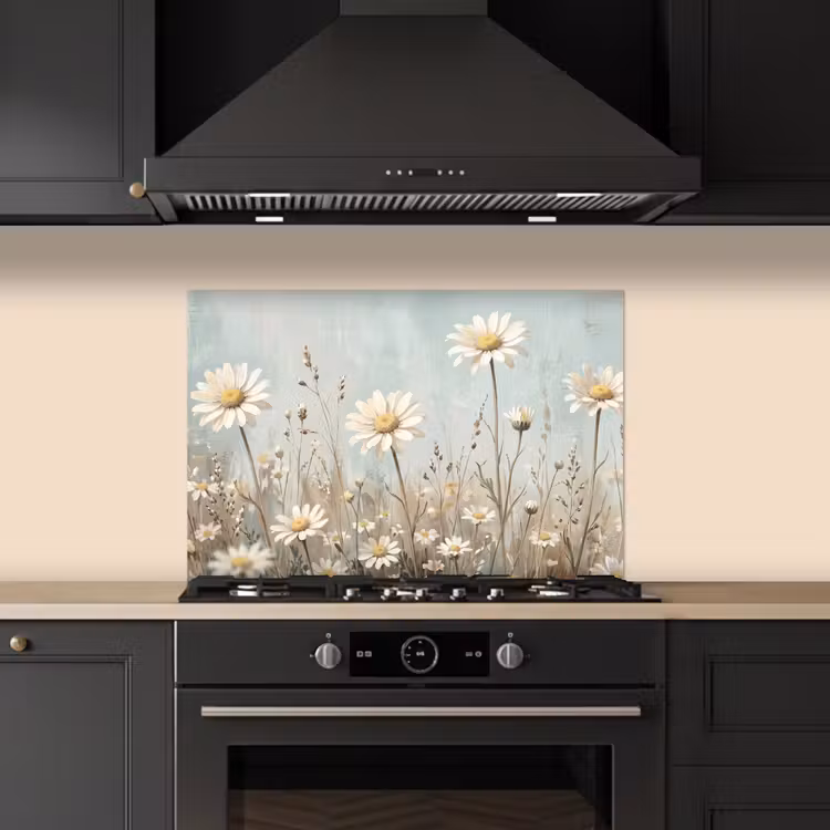 Madelief - Illustratie - Wit keuken achterwand spatscherm klein -sfeer1