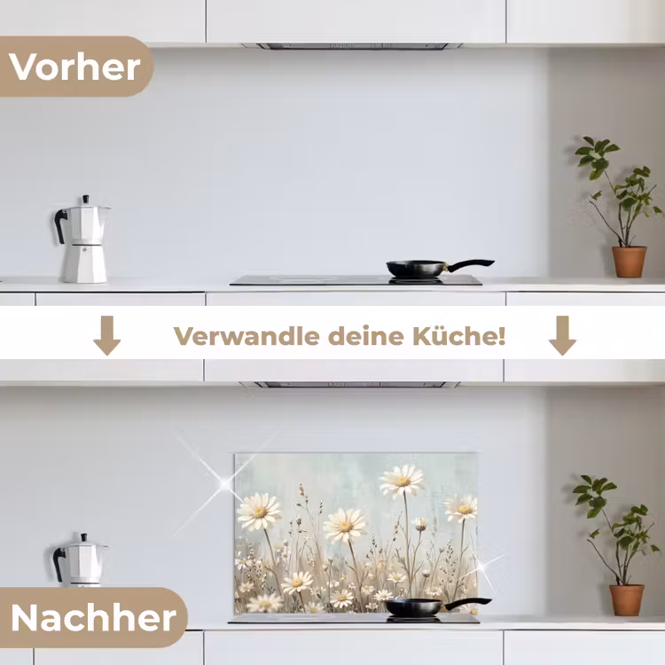 Madelief - Illustratie - Wit keuken achterwand spatscherm klein -voor_na_DE