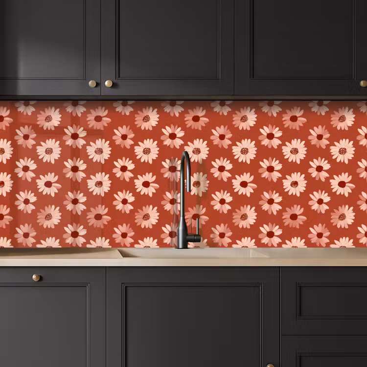 Madelief - Retro - Terracotta keuken achterwand 2 middel 871 -sfeer1
