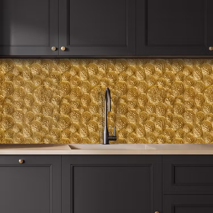 Gehamerd - Mozaïek - Antiek - Goud keuken achterwand 2 middel 871 -sfeer1