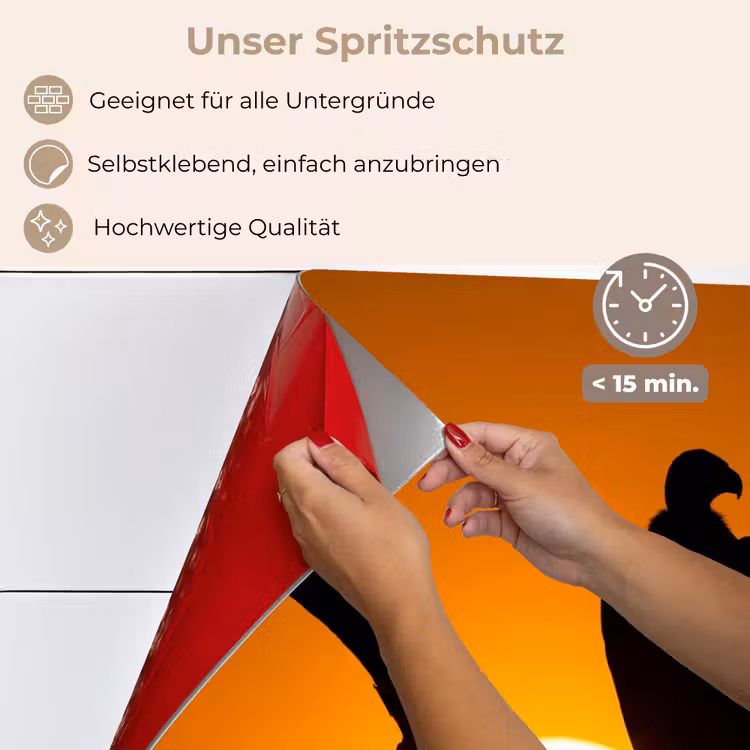 Gier - Tak - Zon - Oranje keuken achterwand spatscherm klein -spatscherm_DE
