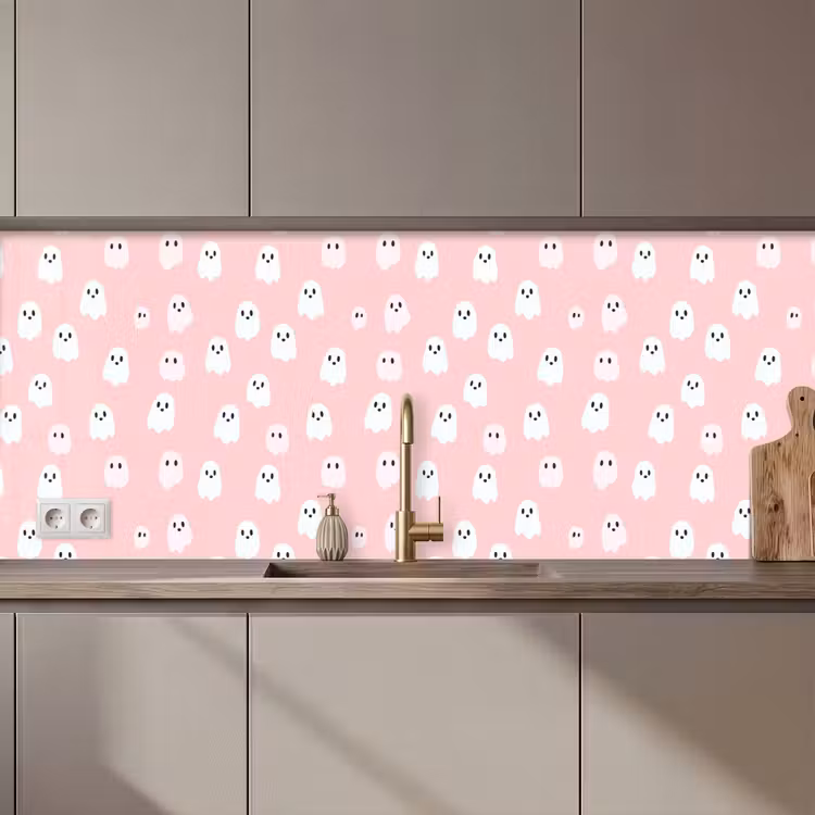 Spookjes - Patroon - Roze keuken achterwand 2 middel 871 zz_3dshopping