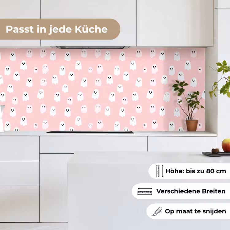 Spookjes - Patroon - Roze keuken achterwand 2 middel 871 -sfeer4_DE
