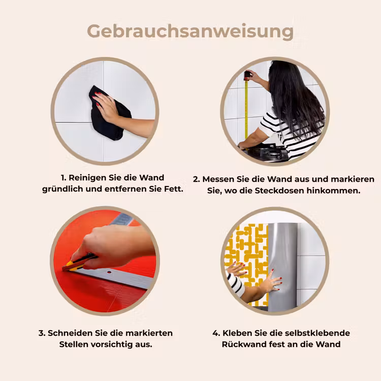 Geel - Beige - Patroon keuken achterwand 2 middel 871 -gebruiksaanwijzing_DE