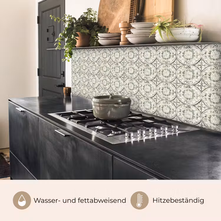 Krulornament - Tegel - Groen keuken achterwand 2 middel 871 -usp_DE