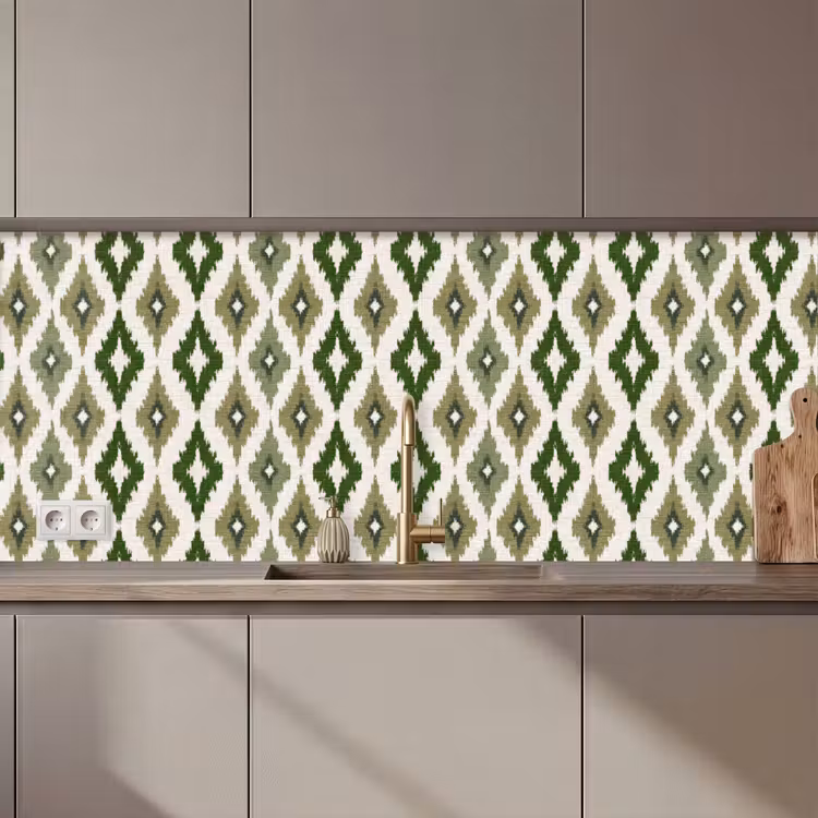 Geografisch - Ruitmotief - Groen keuken achterwand 2 middel 871 zz_3dshopping