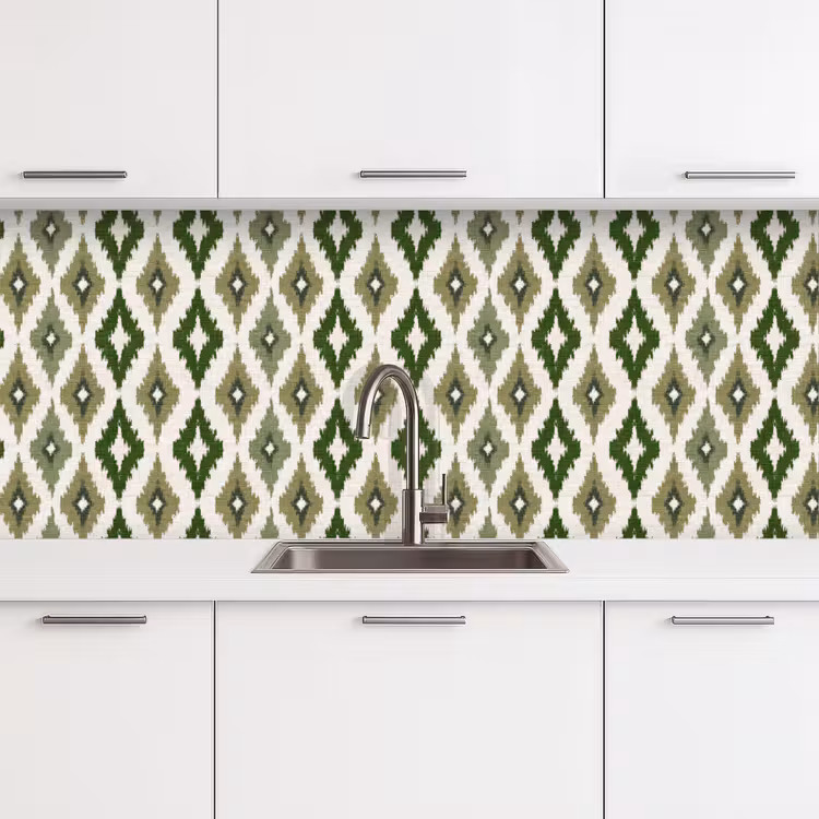 Geografisch - Ruitmotief - Groen keuken achterwand 2 middel 871 -3d