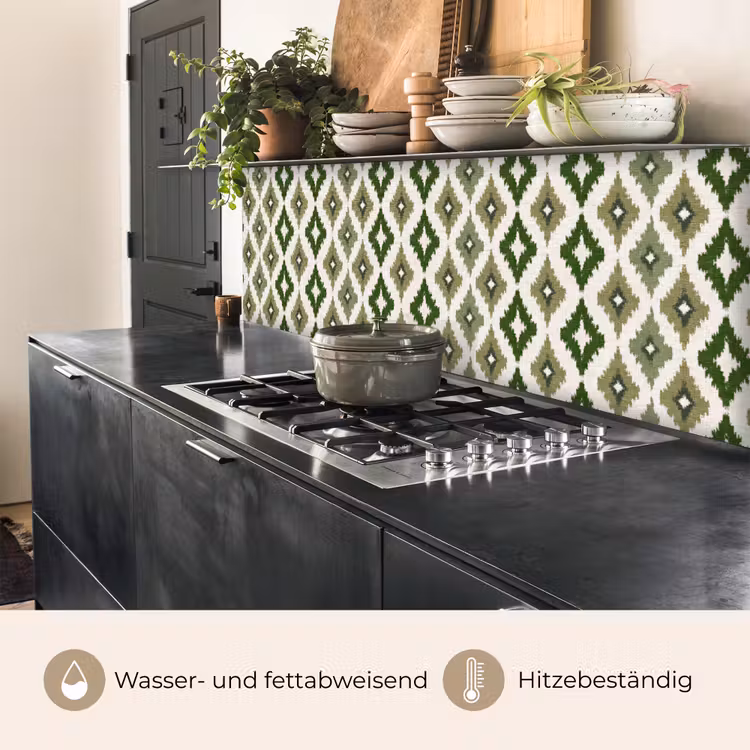 Geografisch - Ruitmotief - Groen keuken achterwand 2 middel 871 -usp_DE