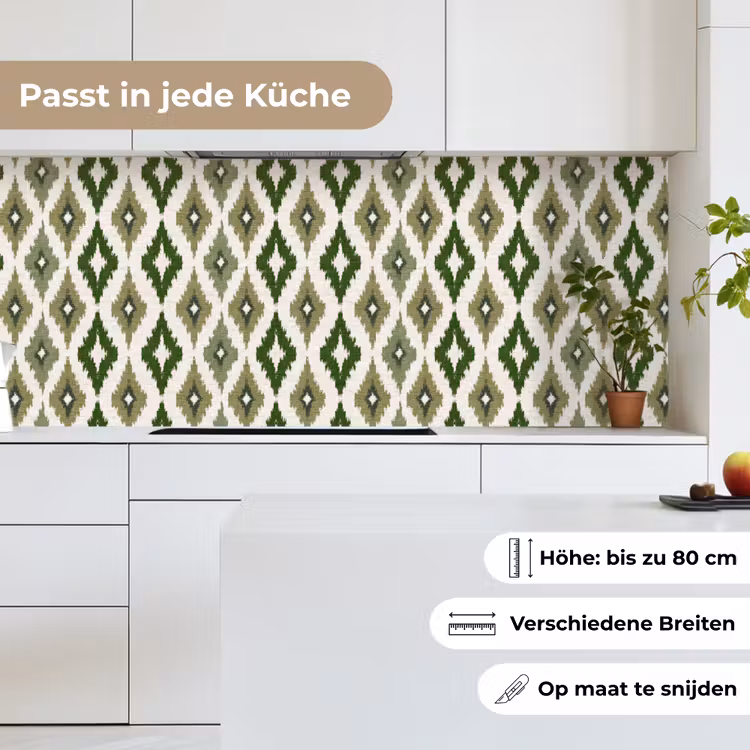 Geografisch - Ruitmotief - Groen keuken achterwand 2 middel 871 -sfeer4_DE