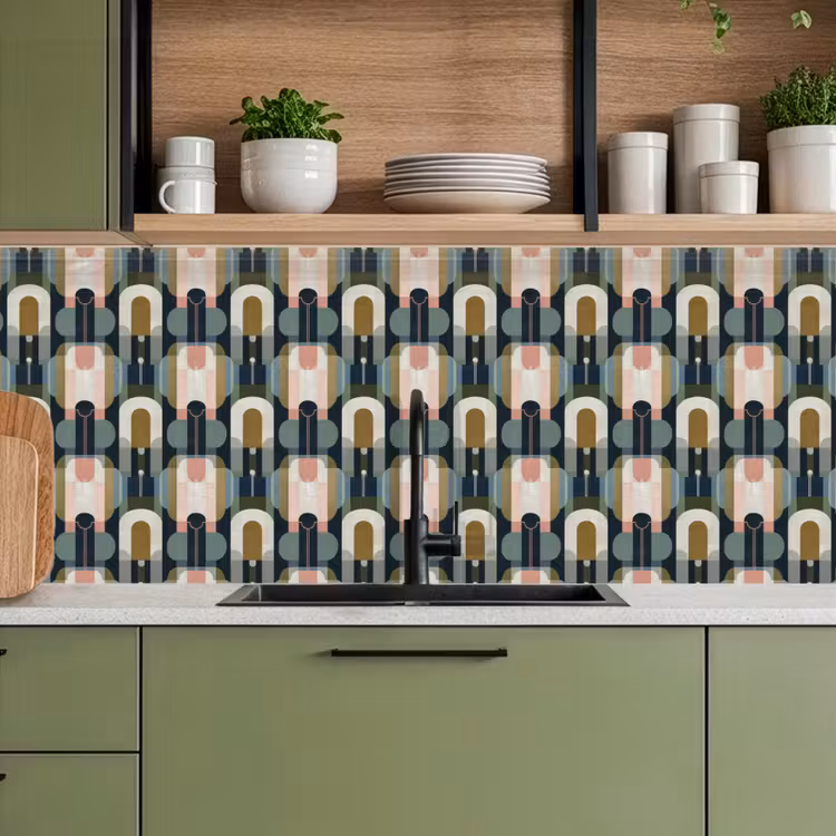 Geografisch - Modern - Kleurrijk keuken achterwand 2 middel 871 -sfeer3