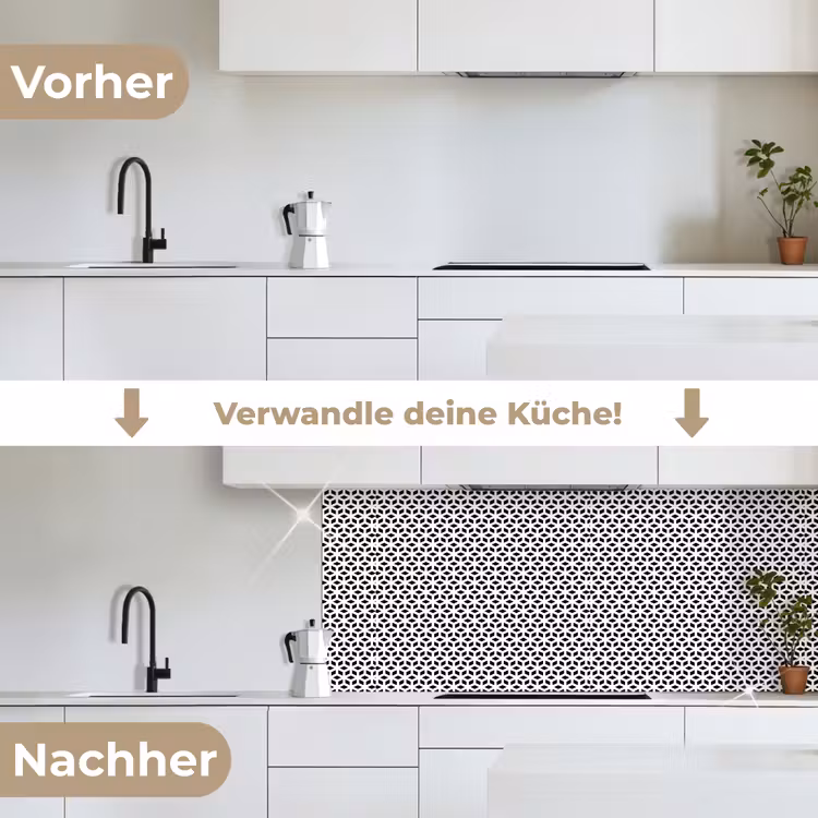 Geometrie - Lijn - Abstract - Patroon keuken achterwand 2 middel 871 -voor-na_DE