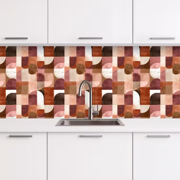 Geometrie - Modern - Retro keuken achterwand 2 middel 871 -3d