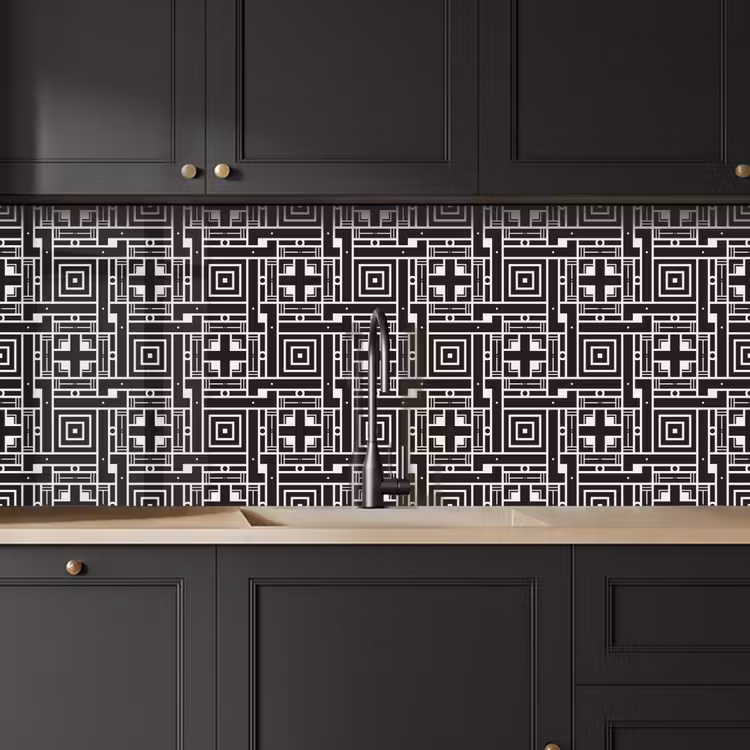 Geometrie - Patroon - Zwart keuken achterwand 2 middel 871 -sfeer1