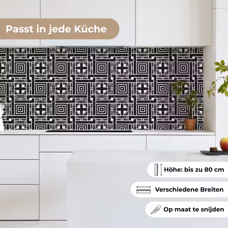 Geometrie - Patroon - Zwart keuken achterwand 2 middel 871 -sfeer4_DE