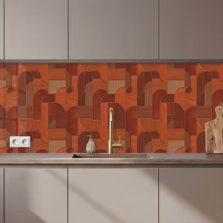 Geometrisch - Abstract - Textuur - Bruin keuken achterwand 2 middel 871 zz_3dshopping