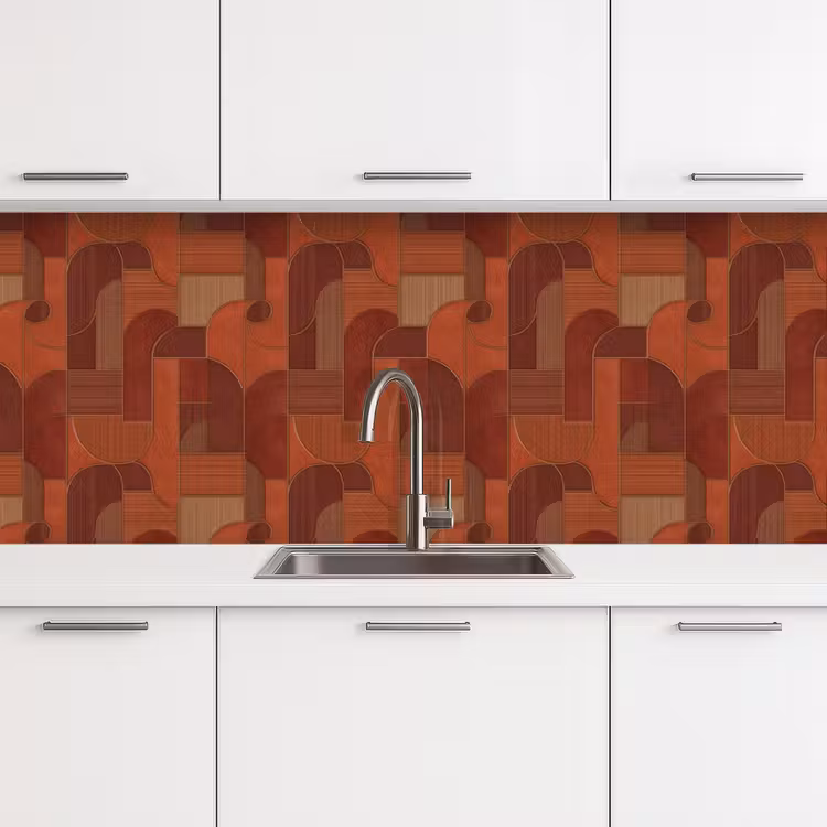 Geometrisch - Abstract - Textuur - Bruin keuken achterwand 2 middel 871 -3d