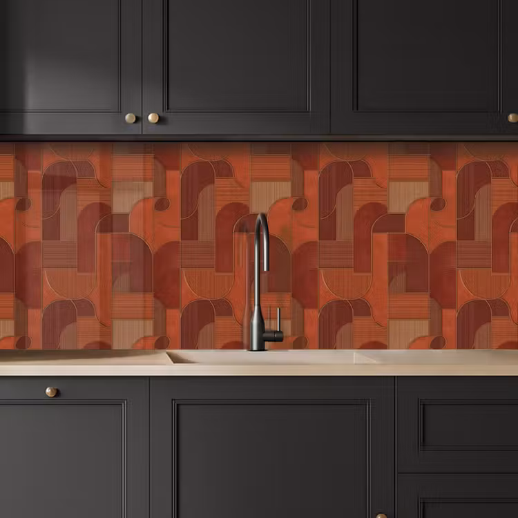 Geometrisch - Abstract - Textuur - Bruin keuken achterwand 2 middel 871 -sfeer1