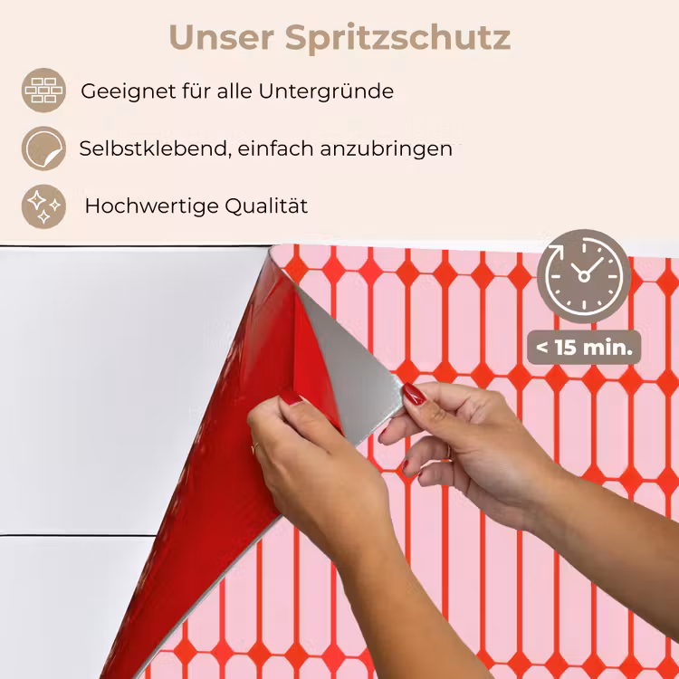 Geometrisch - Minimalistisch - Rood - Roze keuken achterwand spatscherm klein 900 -spatscherm_DE