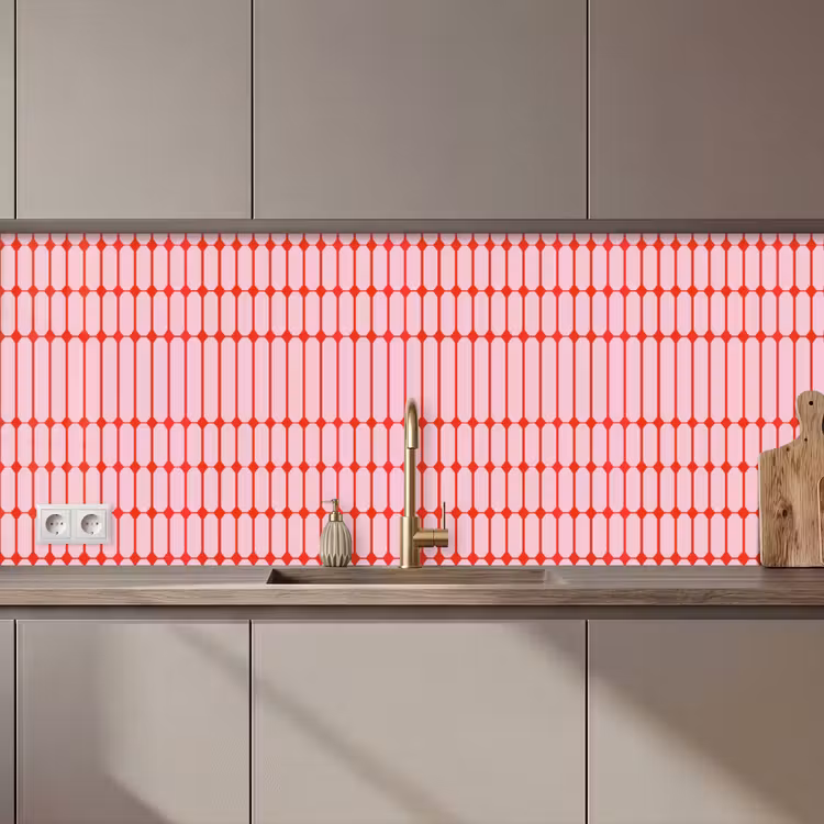 Geometrisch - Minimalistisch - Rood - Roze keuken achterwand 2 middel 871 zz_3dshopping