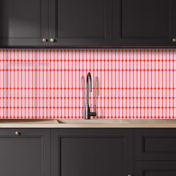Geometrisch - Minimalistisch - Rood - Roze keuken achterwand 2 middel 871 -sfeer1