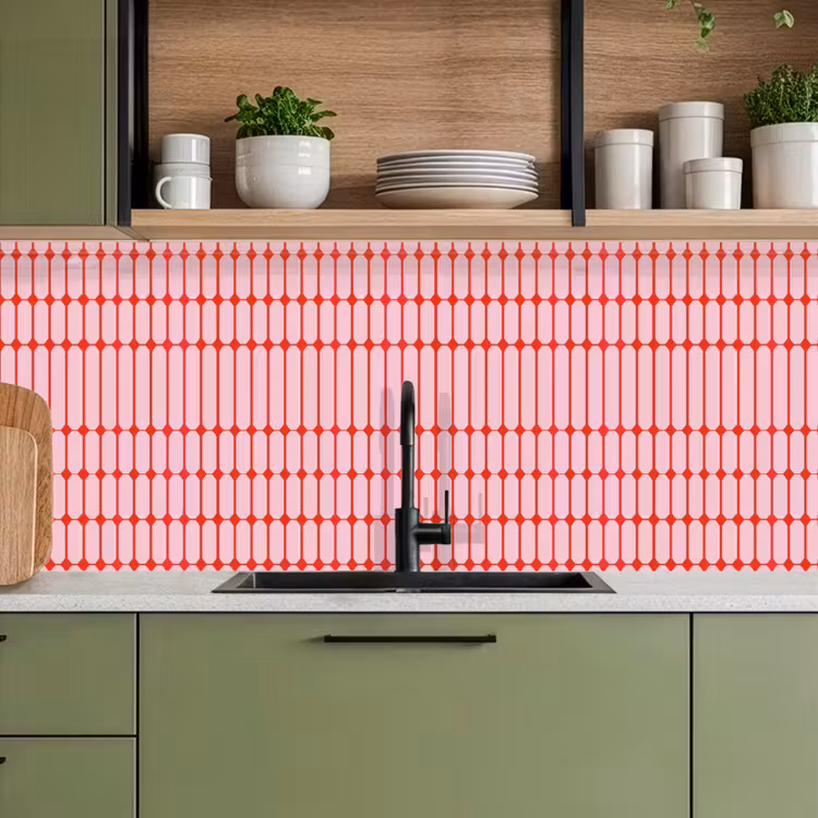 Geometrisch - Minimalistisch - Rood - Roze keuken achterwand 2 middel 871 -sfeer3