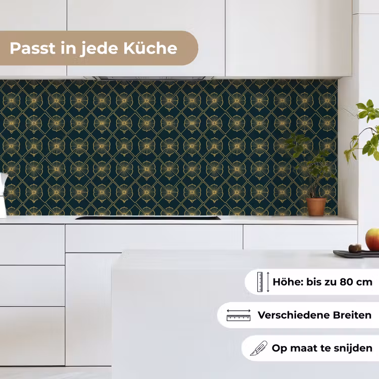 Geometrisch - Elegant - Groen keuken achterwand 2 middel 871 -sfeer4_DE