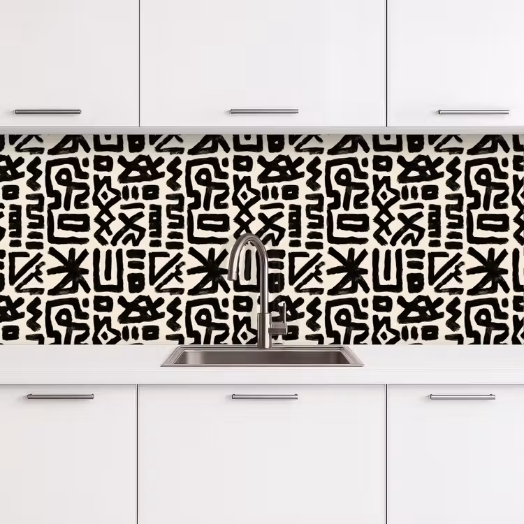 Geometrisch - Figuren - Zwart keuken achterwand 2 middel 871 -3d